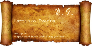 Martinko Ivetta névjegykártya